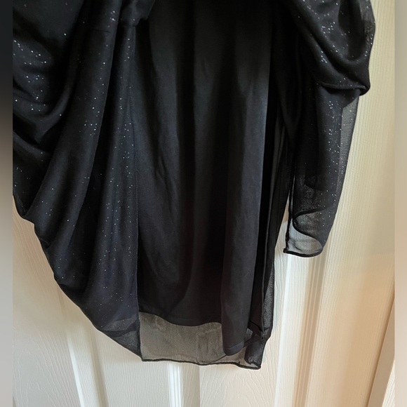 Women's Formal Dress - Ruched Side Glitter Mesh Gown by Alex Evenings - Picture 7 of 14